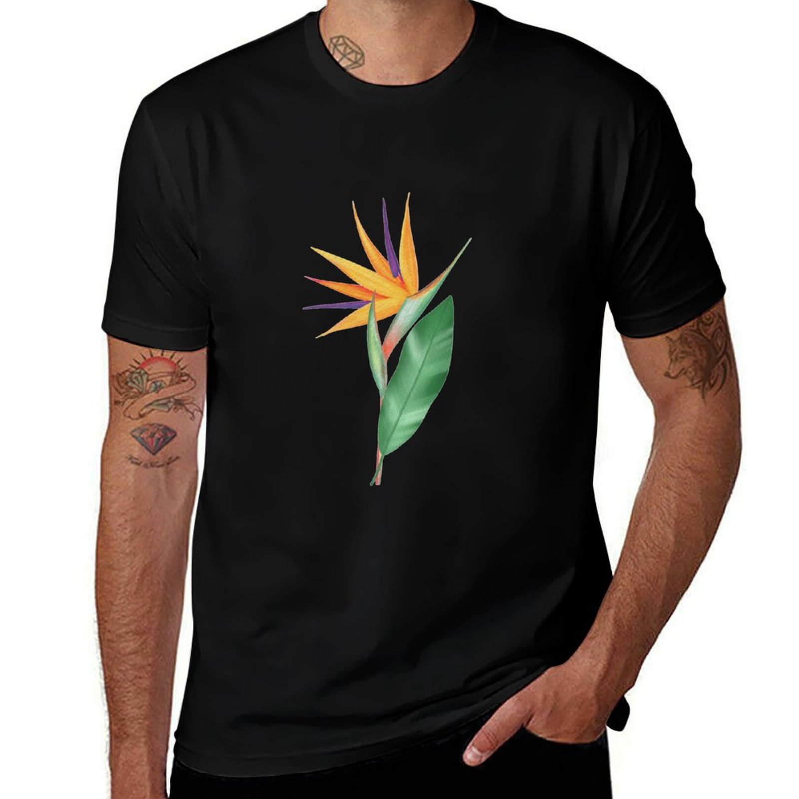 Bird Paradise Strelitzia - T-shirt à manches courtes décontracté toutes