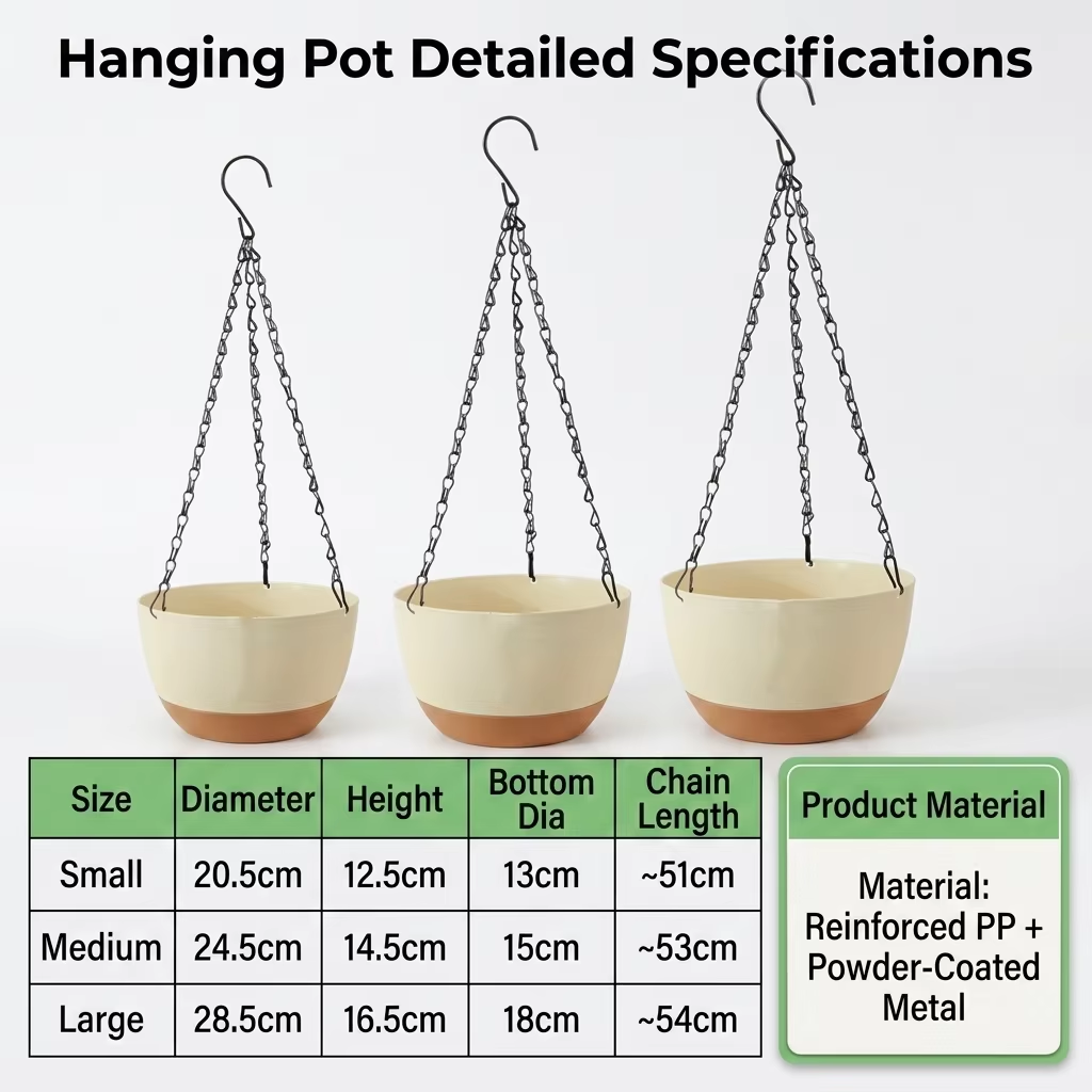 Spider Plant Hanging - Pots de fleurs suspendus bicolores modernes