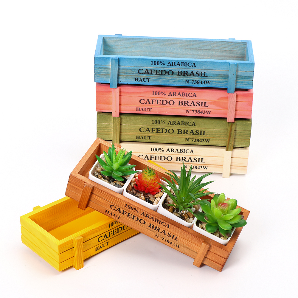 Pot de fleurs en bois naturel, - Echeveria Succulent avis et prix